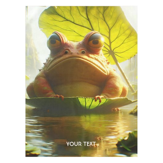 Fantasy Cute Angry Frog Leaf Tafelkleed (Voorkant)