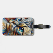 Fantasy Cute Art Deco Kat Bagagelabel (Achterkant horizontaal)
