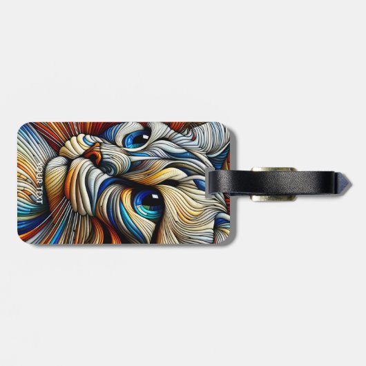 Fantasy Cute Art Deco Kat Bagagelabel (Achterkant horizontaal)