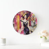 Fantasy Cute Art Deco Lady Grote Klok (Huis)