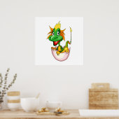 Fantasy Cute Baby Dragon Poster (Keuken)
