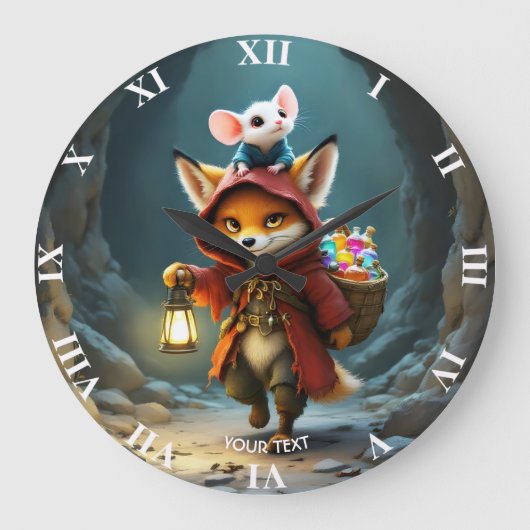 Fantasy Cute Baby Vos Muis Grote Klok (Voorkant)