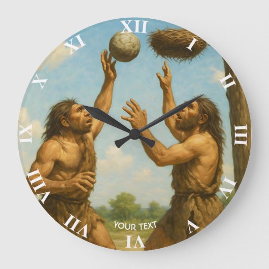 Fantasy Cute Basketbal Prehistorische Finale Grote Klok (Voorkant)