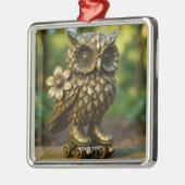 Fantasy Cute Brass Owl Skates Metalen Ornament (Links)