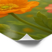 Fantasy Cute Bunny Flowers Wings Perfect Poster (Hoek)