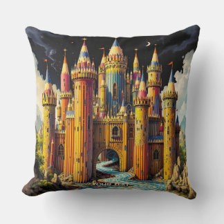 Fantasy Cute Castle From Pencils Kussen