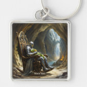 Fantasy Cute  Cave Dragon Knight Sleutelhanger (Voorkant)