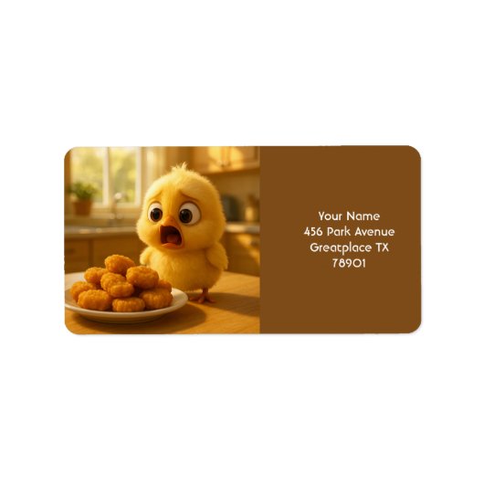 Fantasy Cute Chicken Nuggets Baby Etiket (Voorkant)