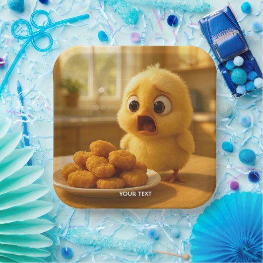 Fantasy Cute Chicken Nuggets Baby Papieren Bordje (Feest)