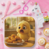 Fantasy Cute Chicken Nuggets Baby Papieren Bordje (Feest)