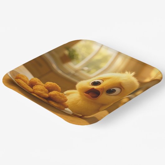 Fantasy Cute Chicken Nuggets Baby Papieren Bordje (Gebogen)