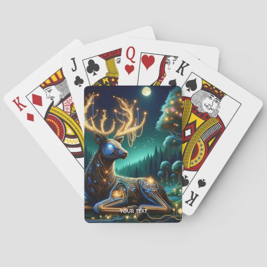Fantasy Cute Cyber Hertenbos Pokerkaarten (Achterkant)