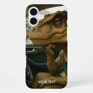 Fantasy Cute Dinosaur Bestuurt Auto iPhone 16 Plus Hoesje