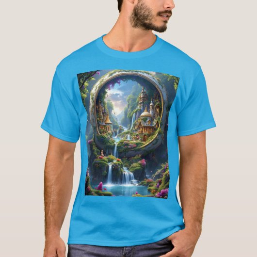 Fantasy Cute Dorp Miniatuur Stad . Perfect Als Ee T-shirt (Voorkant)
