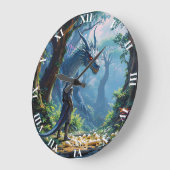 Fantasy Cute Eieren Drakenridder Grote Klok (Hoek)