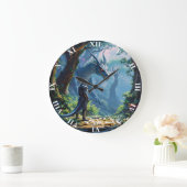 Fantasy Cute Eieren Drakenridder Grote Klok (Huis)