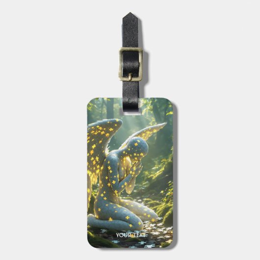 Fantasy Cute Engelachtige Figuur Puzzel Bagagelabel (Voorkant verticaal)