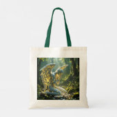 Fantasy Cute Engelachtige Figuur Puzzel Tote Bag (Achterkant)