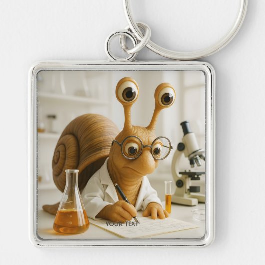 Fantasy Cute Famous Snail Scientist  Sleutelhanger (Voorkant)
