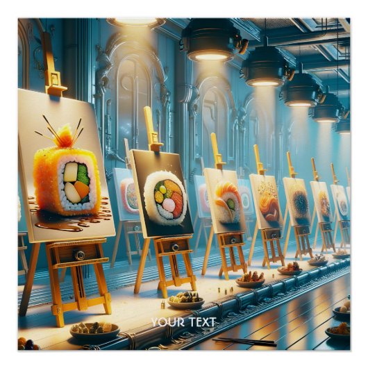 Fantasy Cute Fantasy Sushi Kunst Perfect Poster (Voorkant)