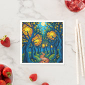Fantasy Cute Forest Sinaasappelweg Servet (Insitu)