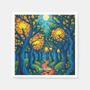 Fantasy Cute Forest Sinaasappelweg Servet