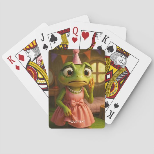 Fantasy Cute Frog Girl Party Pokerkaarten (Achterkant)