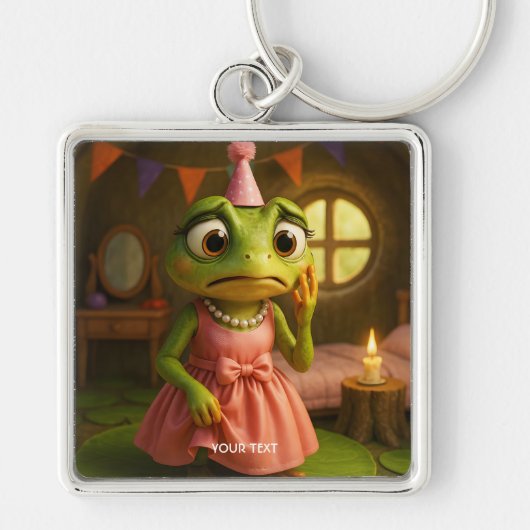 Fantasy Cute Frog Girl Party Sleutelhanger (Voorkant)
