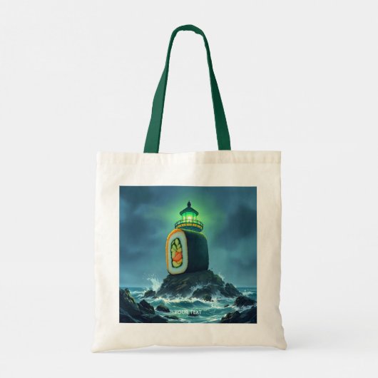 Fantasy Cute Giant Sushi Lighthouse Tote Bag (Achterkant)