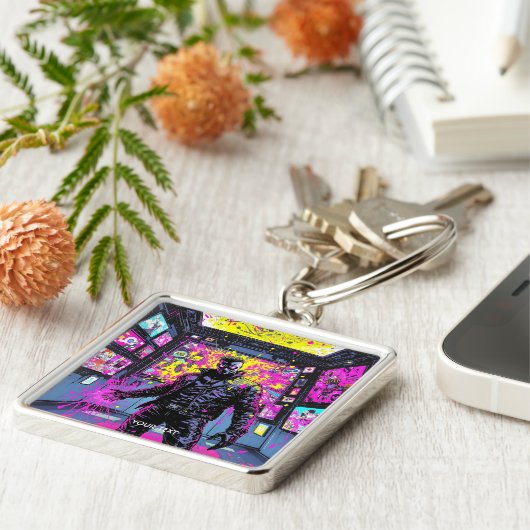 Fantasy Cute Glitch In Gallery Sleutelhanger (Zijkant)