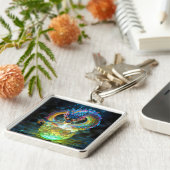 Fantasy Cute Green Dragon Egg Sleutelhanger (Zijkant)