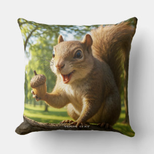 Fantasy Cute Happy Eekhoorn Bos Kussen