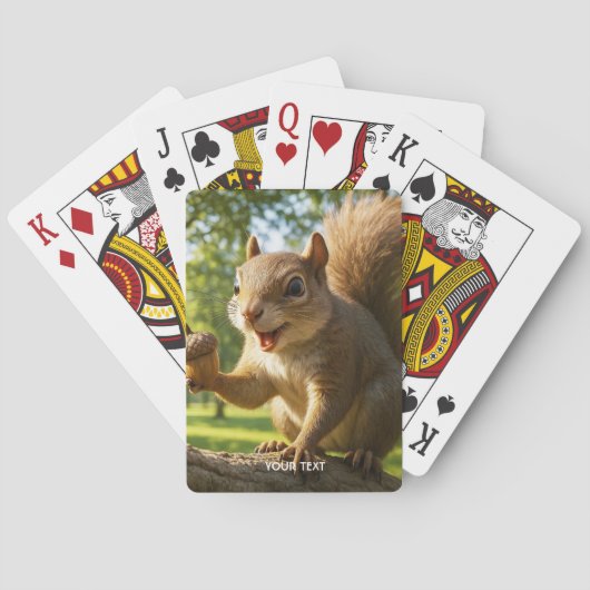 Fantasy Cute Happy Eekhoorn Bos Pokerkaarten (Achterkant)