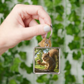Fantasy Cute Happy Eekhoorn Bos Sleutelhanger (Hand)