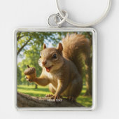 Fantasy Cute Happy Squirrel Forest Sleutelhanger (Voorkant)