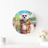 Fantasy Cute Ijsbeer Strand Grote Klok (Huis)
