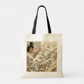Fantasy Cute Japans Schilder Landschap Tote Bag (Achterkant)