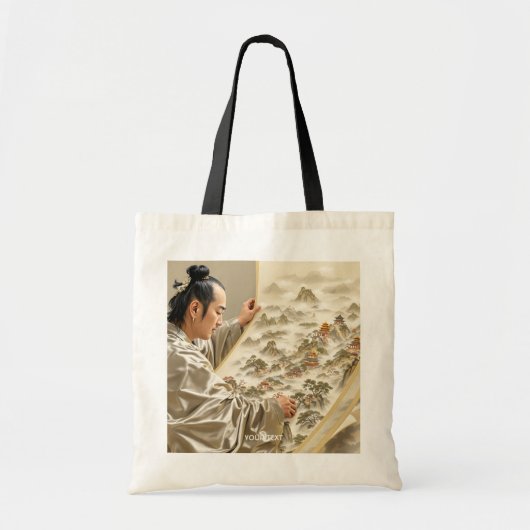 Fantasy Cute Japans Schilder Landschap Tote Bag (Voorkant)