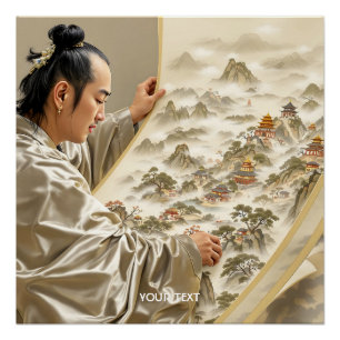 Fantasy Cute Japanse Schilder Landschap Perfect Poster