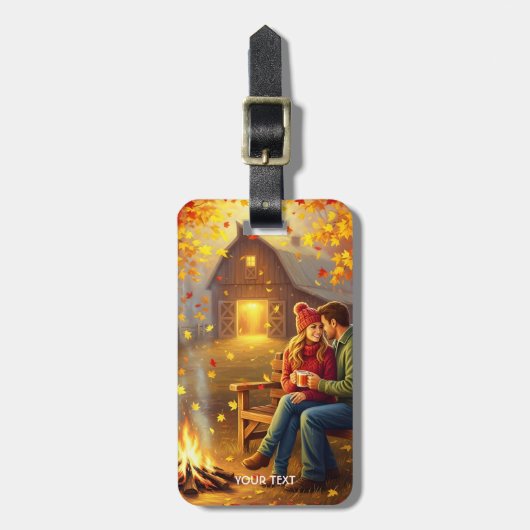 Fantasy Cute Kampeerdate Landelijk Bagagelabel (Voorkant verticaal)