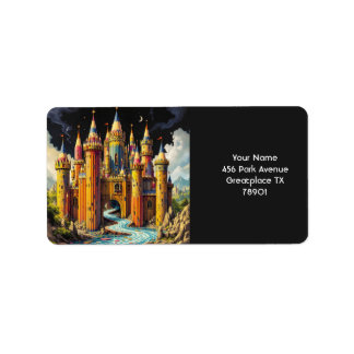 Fantasy Cute Kasteel Van Potloden Etiket