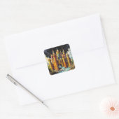 Fantasy Cute Kasteel Van Potloden Vierkante Sticker (Envelop)