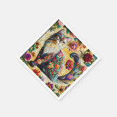 Fantasy Cute Kat Gebrandschilderd Glas Servet (Hoek)
