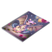 Fantasy Cute Kawaii baby dragon Briefkaart Notitieboek (Linkerzijde)