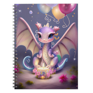 Fantasy Cute Kawaii baby dragon Briefkaart Notitieboek