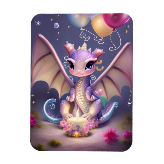 Fantasy Cute Kawaii baby dragon Magneet (Verticaal)