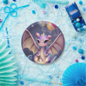 Fantasy Cute Kawaii baby dragon Papieren Bordje (Feest)