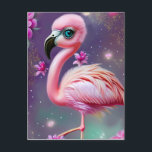 Fantasy Cute Kawaii baby flamingo Briefkaart<br><div class="desc">Fantasy Cute Kawaii baby flamingo,  dit ontwerp heeft een Whimsical Gedetailleerde Fantasy Cute Kawaii baby flamingo,  prachtige fantasie schattige baby flamingo met bloemen en diamanten,  luxe,  glitter,  starry space,  verbluffende close-up illustratie,  zeer gedetailleerd digitaal schilderij.</div>