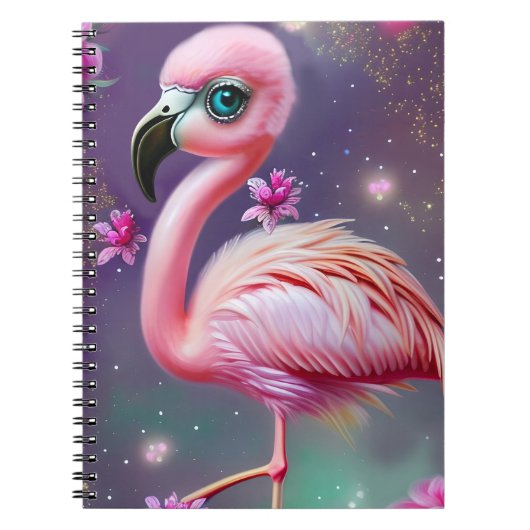 Fantasy Cute Kawaii baby flamingo Notitieboek (Voorkant)