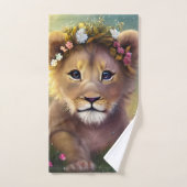 Fantasy Cute Kawaii baby lion cub Bad Handdoek (Handdoek)
